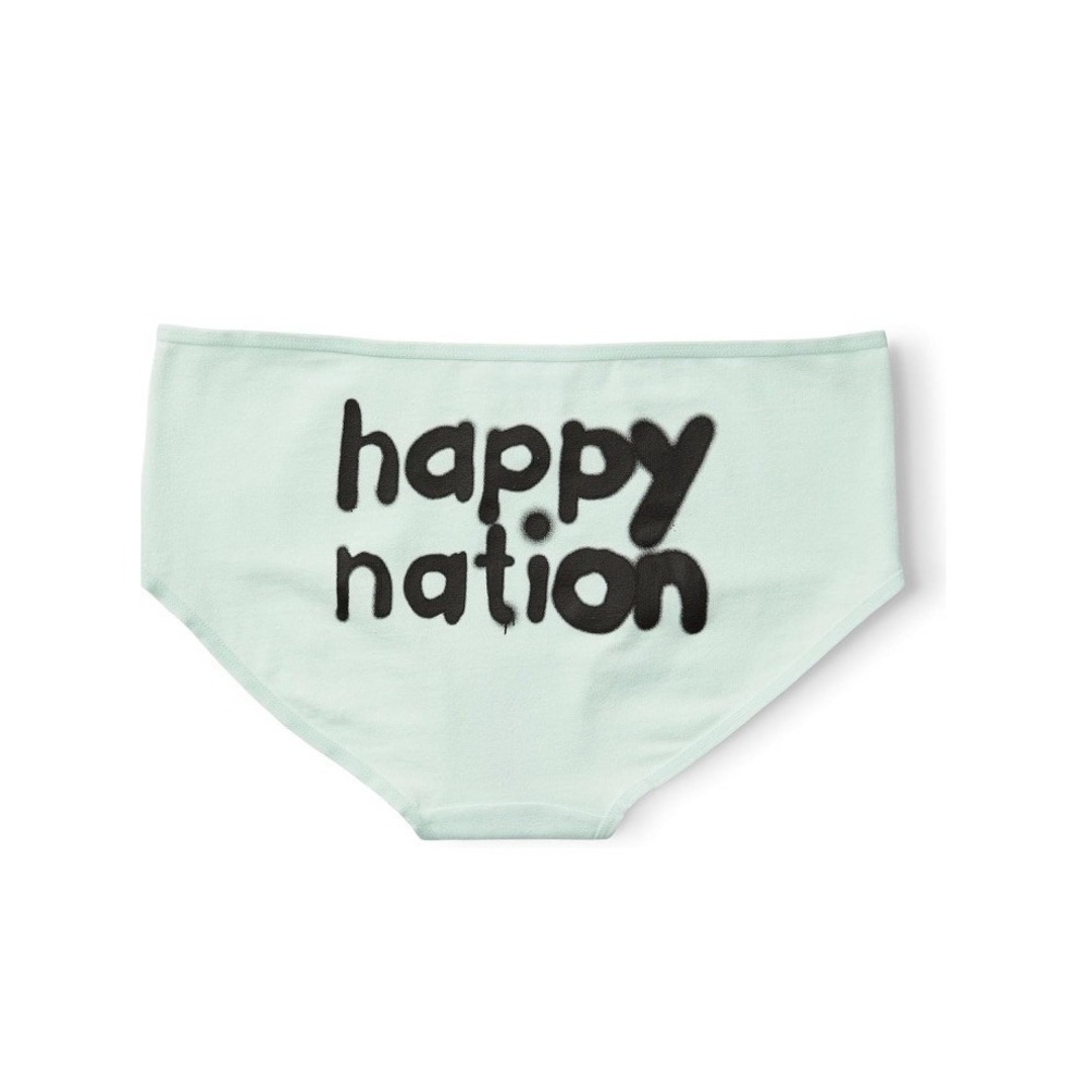 Happy Nation Hipster Underwear Girls 14/16 Green NWT Cotton Graphic Print C282